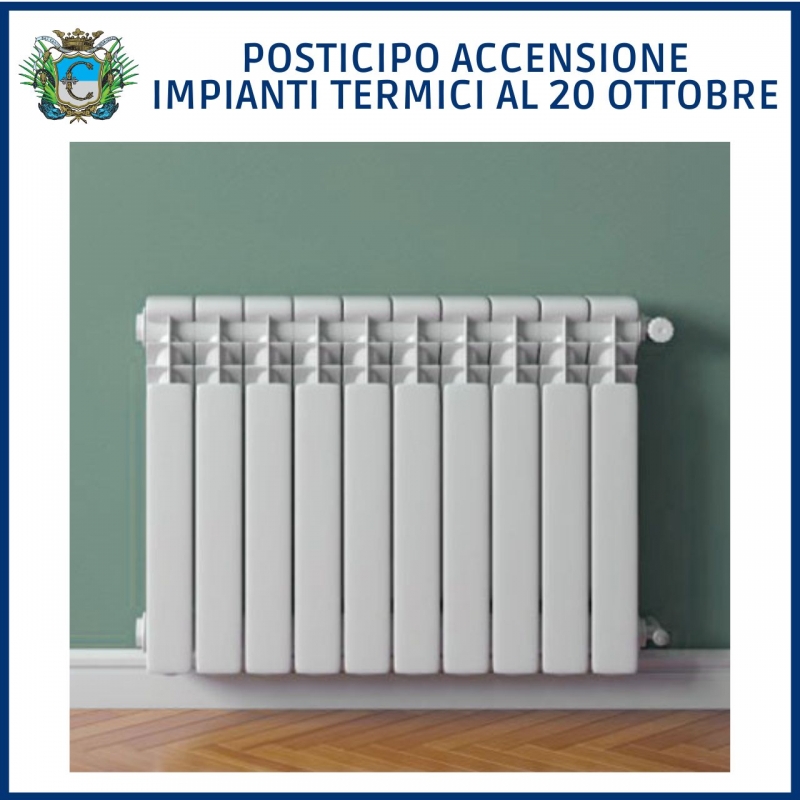 Ordinanza sindacale 9/2026 - posticipo accensione impianti di riscaldamento al 20/10/2026
