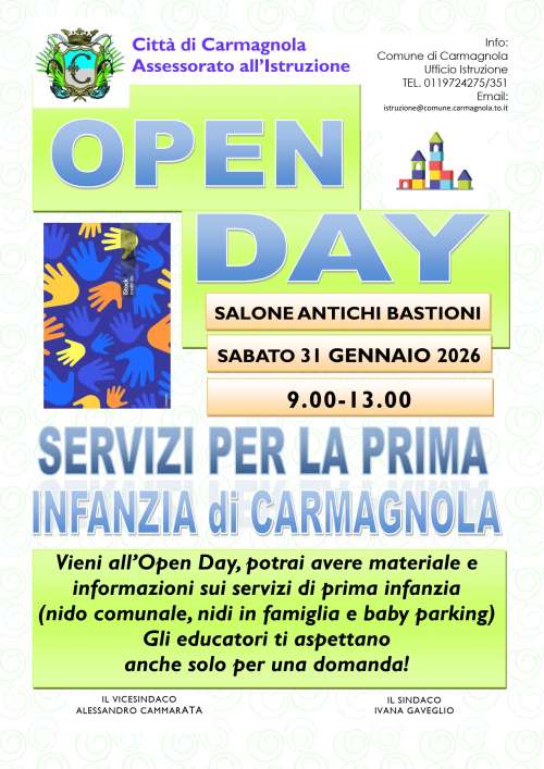 Open Day dei Servizi per la Prima Infanzia a Carmagnola