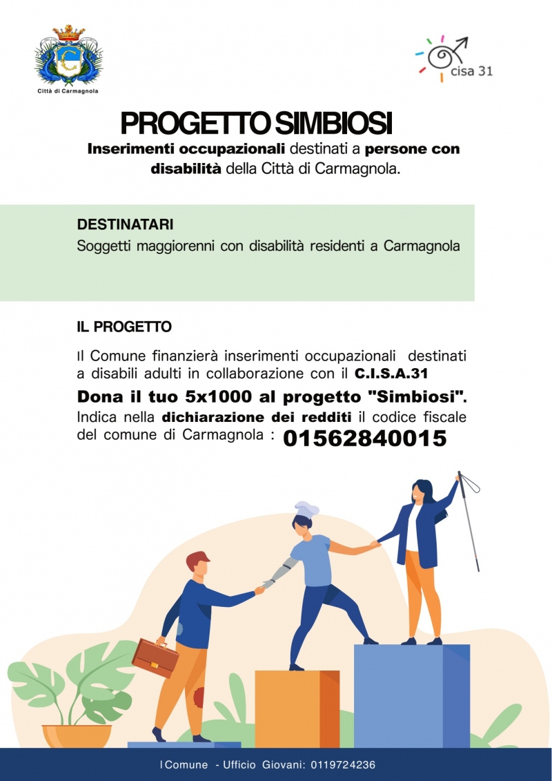 Il Comune di Carmagnola conferma la destinazione del 5x1000 al progetto \