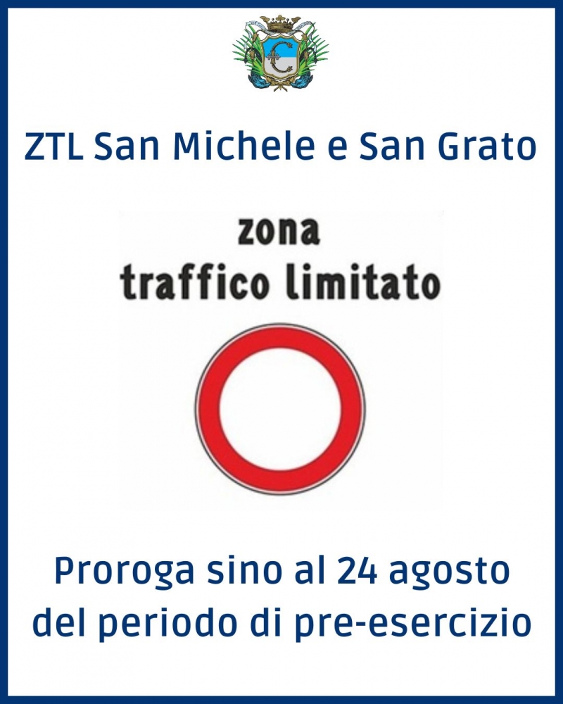 ZTL San Michele e San Grato di Carmagnola: avvio dell\'esercizio ordinario dal 25 agosto