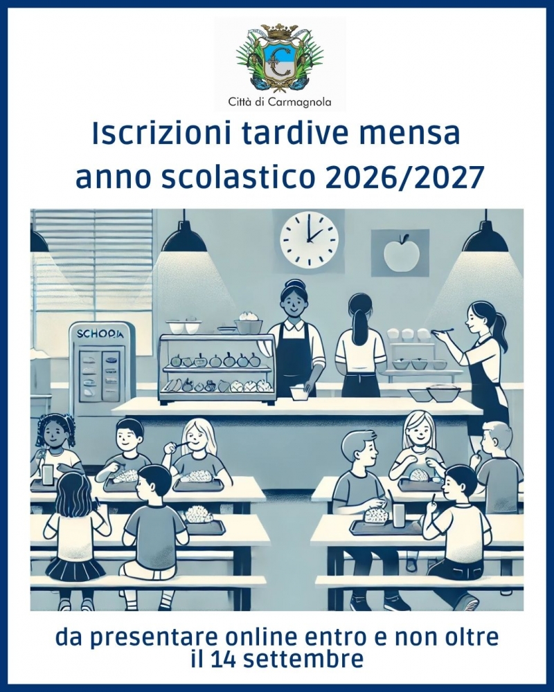 Domande tardive per il servizio di refezione scolastica a.s. 2026/2027